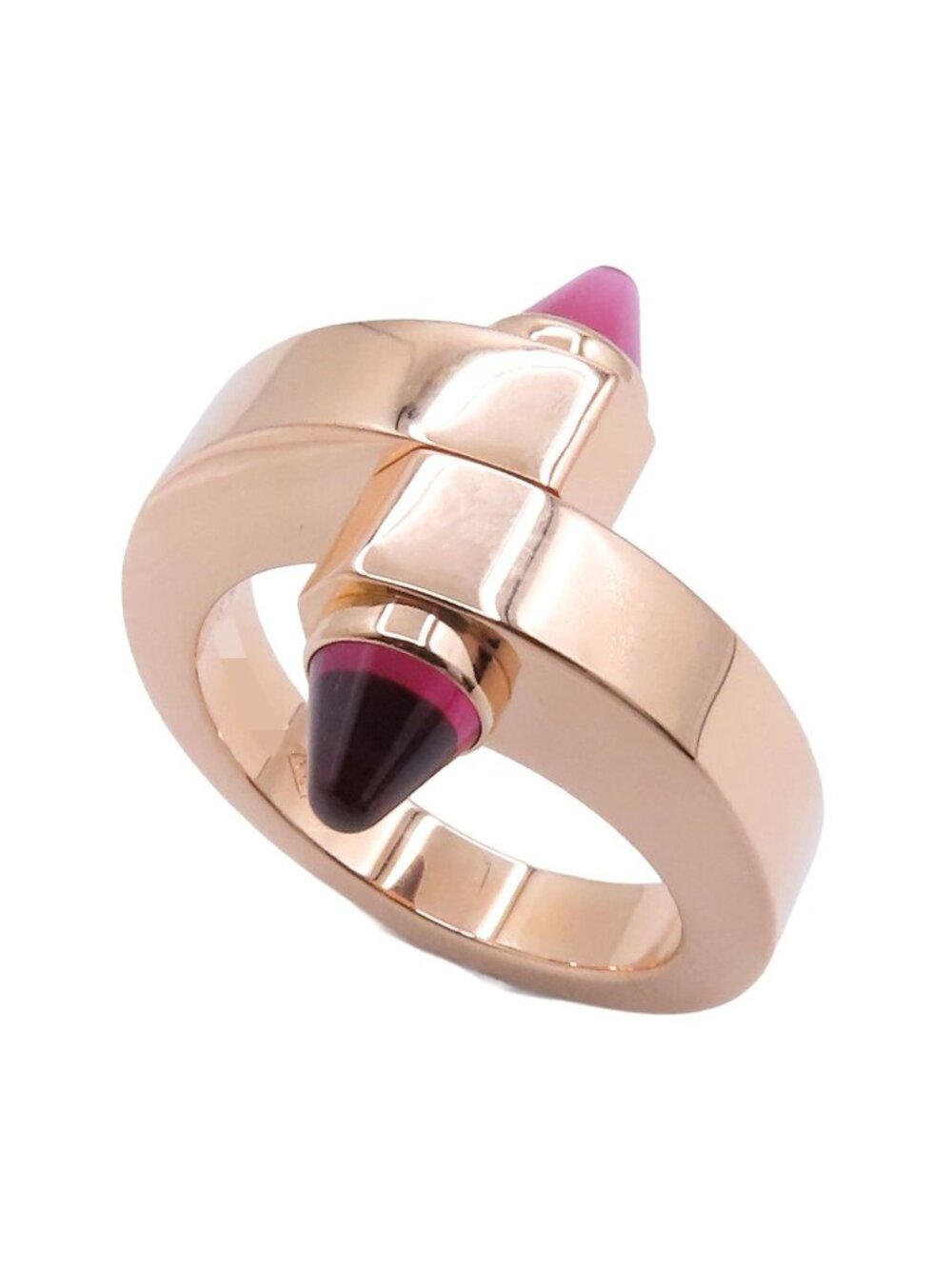 Cartier Menot Pink Gold 18k Rhodolite Garnet 53 Ring